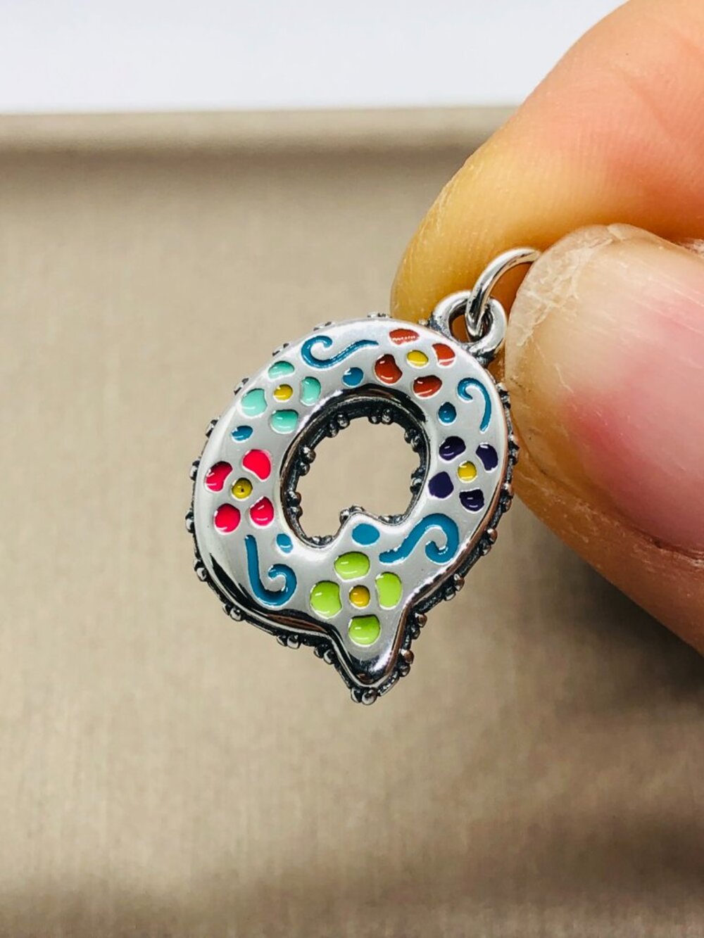 James Avery Enamel Consuela Floral Initial Charm Letter Q Dangle Charm